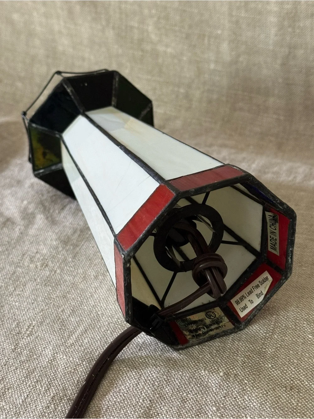 vintage stained glass lighthouse lamp - Picture 10 of 14
